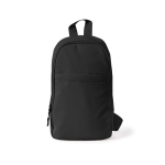 Borsa a tracolla in poliestere con uno scomparto e tasca frontale color nero
