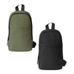 Borsa a tracolla in poliestere con uno scomparto e tasca frontale color verde terza vista