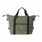 Borsa in poliestere ideale per viaggi o sport con fascia per trolley color verde vista dettaglio