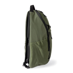 Zaino in poliestere con vari scomparti e schienale imbottito color verde seconda vista