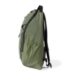 Zaino in poliestere con vari scomparti e schienale imbottito color verde terza vista