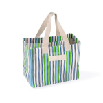 Borsa in polipropilene a righe con finitura opaca 200 g/m² color verde seconda vista