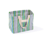 Borsa in polipropilene a righe con finitura opaca 200 g/m² color verde terza vista