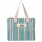 Borsa in polipropilene a righe con finitura opaca 200 g/m² color verde quarta vista