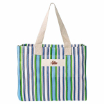 Borsa in polipropilene a righe con finitura opaca 200 g/m² color verde quinta vista