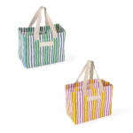 Borsa in polipropilene a righe con finitura opaca 200 g/m² color rosa quarta vista