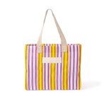 Borsa in polipropilene a righe con finitura opaca 200 g/m² color rosa