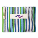 Astuccio personalizzabile in polipropilene a righe 200 g/m² color verde seconda vista