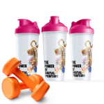 Shaker in plastica antigoccia con inserto di miscelazione 700 ml color rosa nona vista