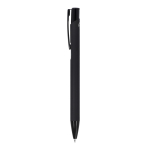 Penna in alluminio riciclato con clip nero e inchiostro blu color nero terza vista