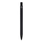 Penna in alluminio riciclato con clip nero e inchiostro blu color nero quarta vista