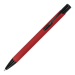 Penna in alluminio riciclato con clip nero e inchiostro blu color rosso