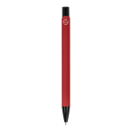 Penna in alluminio riciclato con clip nero e inchiostro blu color rosso quarta vista