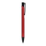 Penna in alluminio riciclato con clip nero e inchiostro blu color rosso quinta vista