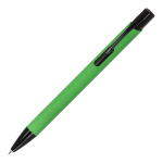 Penna in alluminio riciclato con clip nero e inchiostro blu color verde