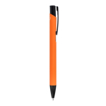 Penna in alluminio riciclato con clip nero e inchiostro blu color arancione quinta vista