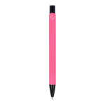 Penna in alluminio riciclato con clip nero e inchiostro blu color rosa quarta vista