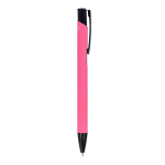 Penna in alluminio riciclato con clip nero e inchiostro blu color rosa quinta vista