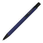 Penna in alluminio riciclato con clip nero e inchiostro blu color blu scuro