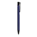 Penna in alluminio riciclato con clip nero e inchiostro blu color blu scuro quinta vista