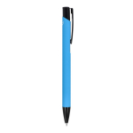 Penna in alluminio riciclato con clip nero e inchiostro blu color azzurro quinta vista