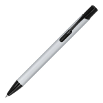 Penna in alluminio riciclato con clip nero e inchiostro blu color nero / grigio