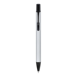 Penna in alluminio riciclato con clip nero e inchiostro blu color nero / grigio seconda vista