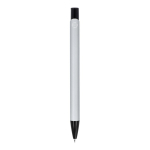 Penna in alluminio riciclato con clip nero e inchiostro blu color nero / grigio quarta vista