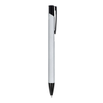 Penna in alluminio riciclato con clip nero e inchiostro blu color nero / grigio quinta vista