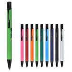 Penna in alluminio riciclato con clip nero e inchiostro blu