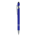 Penna in alluminio riciclato con clip robusta e inchiostro blu color blu terza vista