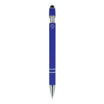Penna in alluminio riciclato con clip robusta e inchiostro blu color blu quarta vista