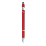 Penna in alluminio riciclato con clip robusta e inchiostro blu color rosso quarta vista