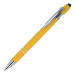 Penna in alluminio riciclato con clip robusta e inchiostro blu color giallo