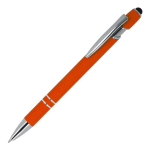 Penna in alluminio riciclato con clip robusta e inchiostro blu color arancione