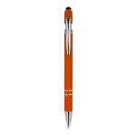 Penna in alluminio riciclato con clip robusta e inchiostro blu color arancione seconda vista