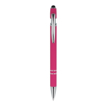 Penna in alluminio riciclato con clip robusta e inchiostro blu color rosa seconda vista