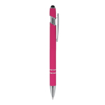 Penna in alluminio riciclato con clip robusta e inchiostro blu color rosa quinta vista