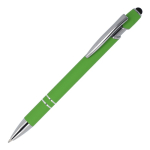Penna in alluminio riciclato con clip robusta e inchiostro blu color lime