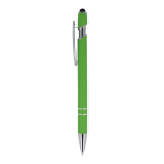 Penna in alluminio riciclato con clip robusta e inchiostro blu color lime terza vista