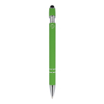 Penna in alluminio riciclato con clip robusta e inchiostro blu color lime quarta vista