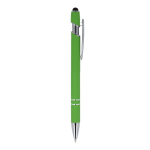 Penna in alluminio riciclato con clip robusta e inchiostro blu color lime quinta vista