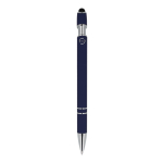 Penna in alluminio riciclato con clip robusta e inchiostro blu color blu scuro quarta vista