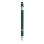 Penna in alluminio riciclato con clip robusta e inchiostro blu color verde scuro quarta vista