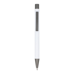 Penna in alluminio riciclato soft-touch con inchiostro blu color bianco seconda vista
