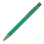 Penna in alluminio riciclato soft-touch con inchiostro blu color verde