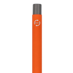 Penna in alluminio riciclato soft-touch con inchiostro blu color arancione sesta vista