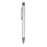 Penna in alluminio riciclato soft-touch con inchiostro blu terza vista