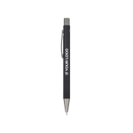 Penna in alluminio riciclato soft-touch con inchiostro blu vista area di stampa