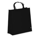 Borsa per trasporto in RPET con soffietto e manici corti 75 g/m² color nero